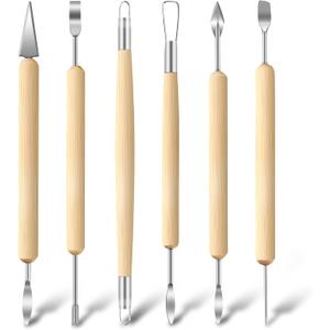 Jetmore 6 Pack Clay Tools Kit, Pottery Tools & Sculpting Tools, Polymer Modeling Clay Cutters Sculpture Set for Carving, Ceramics, Molding, DIY