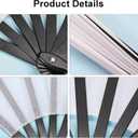 4Pcs Large Clap Fan Fabric Folding Fan Chinese Tai Chi Hand Rave Fans Sublimation Transfer Blank Craft Dance Decoration for Festival Party Favors (White)