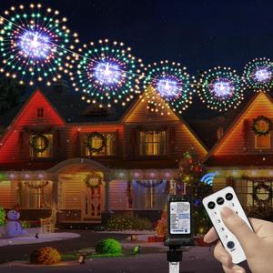 5 Pack 1000 LED Plug in Firework Lights Starburst Lights for Christmas Garden/Patio/Wedding/Party/Bedroom Outdoor or Indoor Decor，Waterproof Twinkle Light with 8 Modes(Multi Color)