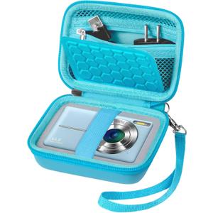 Carrying & Protective Case for Digital Camera, AbergBest 21 Mega Pixels 2.7" LCD Rechargeable HD/Kodak Pixpro/Canon PowerShot ELPH 180/190 / Sony DSCW800 / DSCW831 Cameras for Travel - Sky Blue