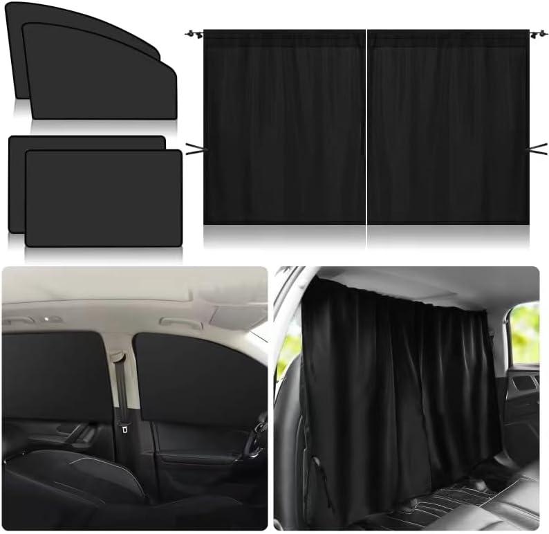 Car Window Shades,4 Pack Magnetic Car Window Covers and Privacy Curtains,Side Window Sun Shades for Baby,100% Light Block & Privacy Protection for Breastfeeding/Taking a nap/Changing Clothes/Camping