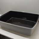 IRIS USA Cat Litter Box XX-Large Open Top with High Sided Walls Tall Scatter Shield Scoop Included Easy Clean Plastic Pan for Big Cats Kittens Multi-Cat Households 30"L x 20"W x 14"H Black
