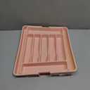 Expandable Cutlery Organizer for Drawer or Kitchen Cupboard - Cutlery Tray 6 Compartments BPA Free Plastic - Drawer Organizer for Kitchen, Bathroom or Office - Light Pink