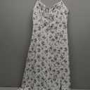 Floerns Women's Summer Split Thigh Spaghetti Strap Cami Midi Floral Dress (A White Multi)