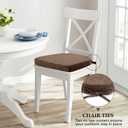 Wellsin Chair Cushions for Dining Chairs 6 Pack - Kitchen Chair Cushions with Ties and Non-Slip Backing - Dining Chair Pads 16"X16"X2", Brown