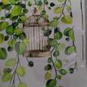 Spring Summer Green Eucalyptus Hanging Vine Wall Decals Bird & Birdcage Wall Stickers for Home Office & Coffee Cafe Peel and Stick Wall Glass Clings Decor, 3-Pieces