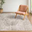 Washable 4x6 Area Rug for Entryway Indoor, Living Room, Kitchen, Bedroom Bedside - Stain-Resistant Non-Slip with Rubber Backing, Unique Floral Aesthetic Dcor, Light Brown & Beige