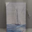 Yihui Arts Coastal Canvas Wall Art - Blue and White Nautical Boat Painting for Bathroom, Living Room, Bedroom, and Hallway Decor (24"L x 16"W)