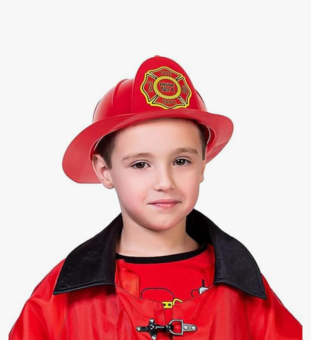 Kangaroo Firefighter Hat Pretend Play Toy Dress Up Fireman Plastic Red Hat I Fire Helmet Accessories I Perfect for Halloween