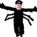 KIMI HOUSE Spider Costume for Kids, Perfect for Halloween, Animal Dress up Party, Black(L/8-10Y)