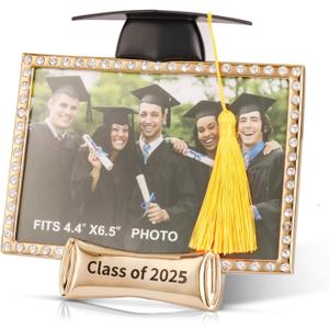Class of 2025 Graduation Picture Frames 4 x 6 Inch Graduation Photo Frames for 4 x 6 Inch Photo Frame Graduation Party Gifts Photo Glass Frame for Tabletop Display (Antique Gold, 4 x 6 inch)