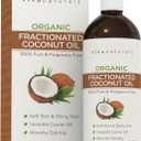 Viva Naturals Organic Fractionated Coconut Oil, 16 fl oz Skin & Hair Moisturizer, Massage Oil, Carrier Oil for Essential Oils