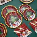 Christmas Plates and Napkins-Christmas Paper Plates Disposable Party Dinnerware Set Serves 24 Guests,Christmas Party Plates Set for Winter Holiday Decorations-Buffalo Plaid Party Supplies (Chrismas)