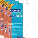 VINSULLA Dental Floss for Braces, Bridges & Implants, 3-in-1 Floss Threader, Spongy & Regular Floss, PFAS & PTFE-Free, 240 Pre-Cut Strands (Pack of 3)