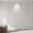 Art3dwallpanels Pre-Cut Wall Molding Kit, Ready to Assemble Wainscoting Accent Panels for Interior Wall Dcor Living Room Bedroom - Installed with Glue, 3 Frames (White: Style 6)