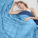 Weighted Blanket for Adults 12lbs, 48"x72" Twin Size, Cooling Heavy Blanket for 110-130lbs with Premium Glass Beads, Soft Thick Big Blankets for All-Season Sleeping Comfort Breathable, Purple (48"x72"-12lbs, Blue)