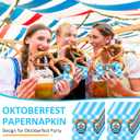 200 Pcs Napkins Oktoberfest Party Decoration 13 x 13 Inches Decorative Oktoberfest Blue and White Bavarian Napkins Disposable Paper Napkin for German Dinner Beer Party Supply (Check)