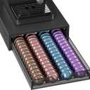 ECOLOVI Nespresso Pods Holder, K Cup Holder, Coffee Pod Holder Organizer Compatible with Nespresso Vertuo Capsules, Holds 60 Small or 40 Large Pods, Black