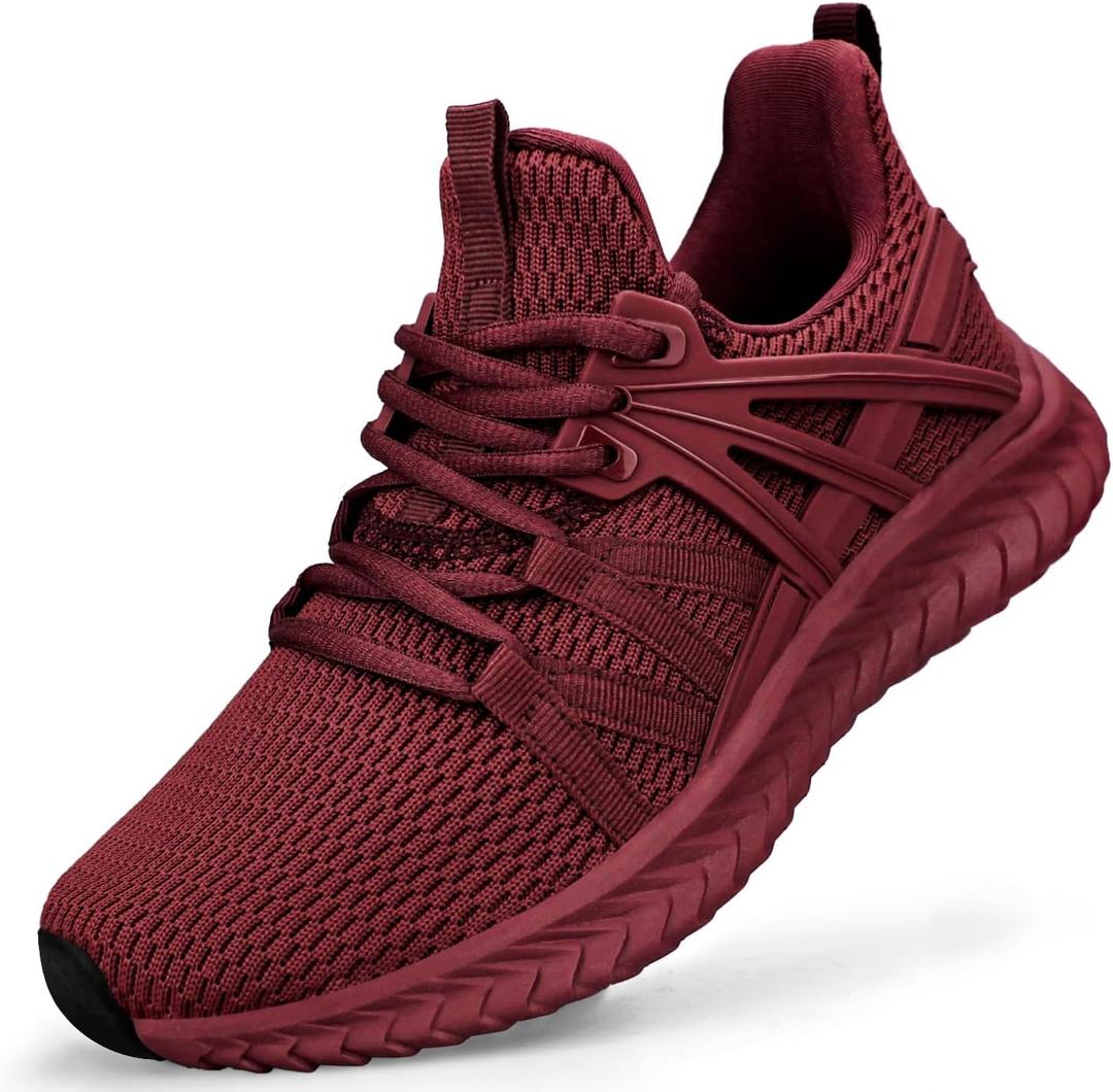 Abboos Womens Slip On Sneakers Women Walking Tennis Shoes Lightweight Casual Sneakers for Gym Travel Work (9.5, Agate Red)