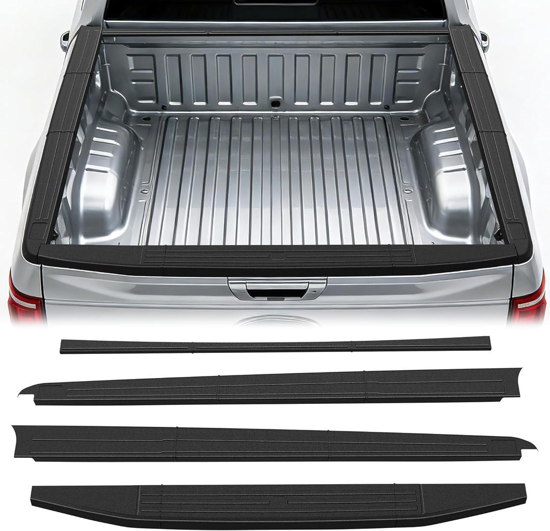 5.5FT Truck Bed Rail Caps Fit for 2015-2024,2025 Ford F150,TPE Bed Side Rail Protector & Tailgate Molding Cover, Automotive Exterior Accessories