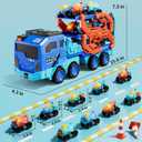 IHAHA 10-in-1 Toddler Foldable Carrier Space Truck Toys for Kids Boys Ages 3-5 4-7, Long Race Track Ejection Truck with Lights & Sounds and 9 Race Cars, 3 4 5 6 7 8 Year Old Boys Girls Birthday Gifts