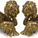 Gold Tea Light Candle Holders, Vintage Tealight Holders, Cherub Decor Angel Votives Candle Stick Holder, Set of 2