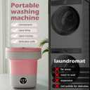 Portable Washing Machine, 12L Upgraded Mini Washing Machine, Suitable for Small Clothes, Foldable Laundry Machine, Ideal for Dorm, Home, Hotel, Camping and Travel (Pink, 12L)