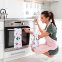 Qchengsan Kitchen Towels,2 Pack Dish Towels,Cute Strawberry Decor Tea Towels,18x26 Inch Spring Kitchen Hand Towel,Absorbent Reusable for Cleaning Home Decorative Housewarming