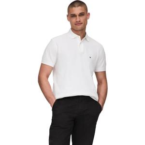 Tommy Hilfiger Men's Short Sleeve Polo Shirts in Classic Fit with Stretch and Organic Pique Cotton (White, XL)