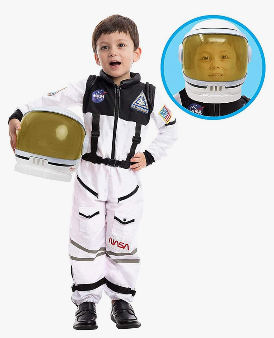 Spooktacular Creations Astronaut Costume with Helmet, Space Suit for Toddler, Kids Astronaut Halloween Costume for Cosplay S