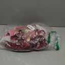 Mini Christmas Trees Artificial Christmas Tree Bottle Brush Trees with Wooden Base for Christmas Decor Christmas Party Home Table Craft Decorations(Pink+White)