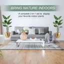 Gold Planter Stand with Pot 12" - Decorative Metal Plant Holder Stand Indoor, Gold Plant Stand Modern Flower Potted Rack for Corner Display, Living Room, Office, Modern Home Decor - 17.5" Tall