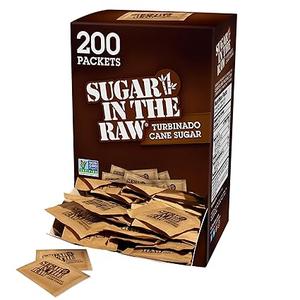 Sugar In The Raw Granulated Turbinado Cane Sugar On The Go Packets, No Erythritol, Pure Natural Sweetener, Hot & Cold Drinks, Coffee, Baking, Vegan, Gluten-Free, Non-GMO, 200 Count Packets, Best By: 02/18/30 Sugar In The Raw Granulated Turbinado Cane Sugar On The Go Packets, No Erythritol, Pure Natural Sweetener, Hot & Cold Drinks, Coffee, Baking, Vegan, Gluten-Free, Non-GMO, 200 Count Packets, Best By: 02/18/30