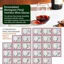 Artisanal Hand-Cut Crystal Wine Glasses 16 Oz - Monogram Stemless Wine Glasses with Engraved Initials(Letter I), Lead-Free Glassware Gift for Wine Lovers