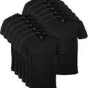 Gildan Men's V-Neck T-Shirts, Multipack, Style G1103 (Black, XXL)