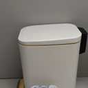 KUK Slim Bathroom Can with Lid, 1.6 Gal / 6L Stainless Steel Small Garbage Bin with Detachable Inner, Step Pedal, Silent Close, Wastebasket for Toilet, Bedroom, Home, Office (White)