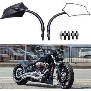 Universal Motorcycle Mirrors, M8 M10 Threaded Bolt Double Take Mirror Compatible With Sportster 883 Street bike Dirt bike Cruiser and chopper (Black) Universal Motorcycle Mirrors, M8 M10 Threaded Bolt Double Take Mirror Compatible With Sportster 883 Street bike Dirt bike Cruiser and chopper (Black)