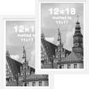FrameWorks 12x18 mat to 11x17 Classic Wooden Picture Frames With Tempered Glass | White | 2-Pack