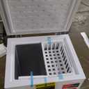 FRIGIDAIRE EFRF3005-AMZ Chest Deep Freezer-Garage-Ready, 3.5 Cu. Ft. Capacity, White-Adjustable Thermostat-Removable Vinyl Coated Wire Basket-Easy Defrost Drain