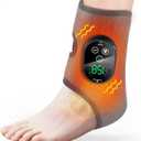 AFDEAL Foot Ankle Massager for Pain Relief, Cordless Ankle Heating Pad with Massage, Foot Massager Heated Ankles Brace Wrap, 6 Heats, 3 Vibrations (Grey)