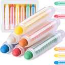 Sidewalk Chalk for Toddlers, 6 ColorscChalk with Plastics Holder for Blackboard Drawing Writing Toys Gift Party Favors