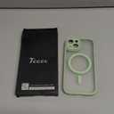 TOCOL Magnetic for iPhone 15 Case, Upgraded Full Camera Protection, Compatible with Magsafe, Drop Protection, Translucent Matte Back Bumper Phone Cover 6.1-InchLight Green