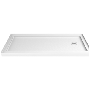 DreamLine SlimLine 32 in. D x 60 in. W x 2 3/ 4 in. H Right Drain Single Threshold Shower Base in Black, DLT-1132602-88