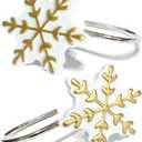 CHICTIE 12-Pack Gold Snowflake Shower Curtain Hooks