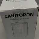 CANITORON Makeup Brush Holder,2 Pack Glass Makeup Brush Holder Organizer Store Cosmetic Tools,Eyeliner,Storage Organizer for Vanity,Bathroom and Bedroom Countertop Storage.(Amber S+L)