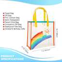 2 x Iridescent Tote Bag PVC Handbag Waterproof Beach Bag Reusable Clear Bags for Shopping Vacation Travel Pool (Large Size)