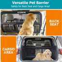 Dog Barrier for Car Back Seat & Cargo Area with Wider Coverage, Universal Fit for Car, SUV & Truck, Dog Car Divider with Chew-Proof Transparent Net and Sturdy Metal Frame for Backseat & Trunk