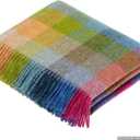 Moon Wool Plaid Throw Blanket, Pure New Wool, Harlequin Tutti Fruitti, Made in UK