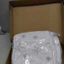 YYCRAFT 1 Yard Faux Fur Fabric with Sequin Snowflake by The Yard Fabric 62 Inch Wide for Snow Skirt Pillow Christmas Decoration-White/Silver