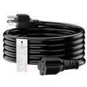 10-Foot 15 Amp Household AC Plug to 20 Amp T Blade Adapter Cable14AWG 10-Foot 15 Amp to 20 Amp Plug Adapter Cord Nema 5-15P to 5-15R/5-20R 20Amp Comb AC Power Cord, Black